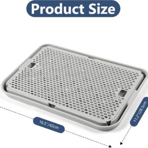 Alternative view of Lanstics Litter Box Step, Litter Box Ramp Grey Litter Catcher with Filter Function Cat Steps for Litter Boxes Anti-Tracking & Easy to Clean, Ideal for Kitten & Elderly Cats (16.5"x11.2")